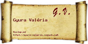 Gyura Valéria névjegykártya